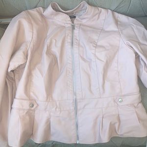 Faux Leather Peplum Jacket